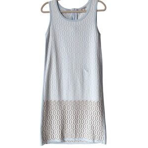 Gigue Sky Blue & Taupe Geometric Knit Shift Dress‎ – Size 38 (US 6)